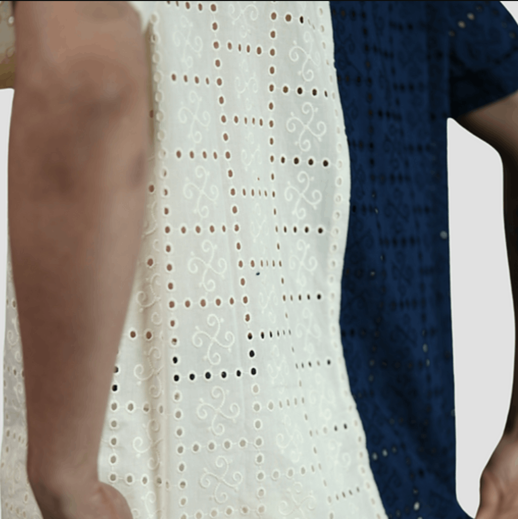 HnH Shirt - Half and Half Chikannkari Shirt