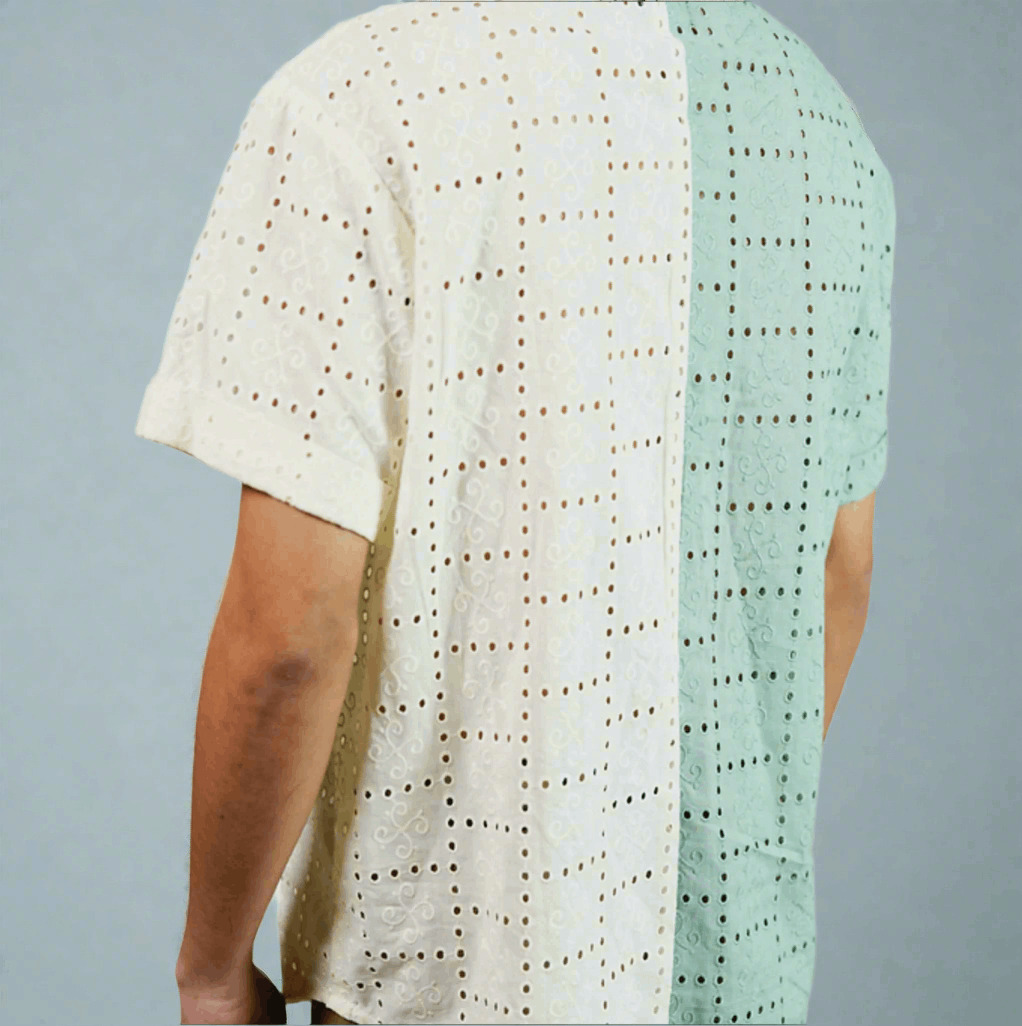 HnH Shirt - Half and Half Chikannkari Shirt