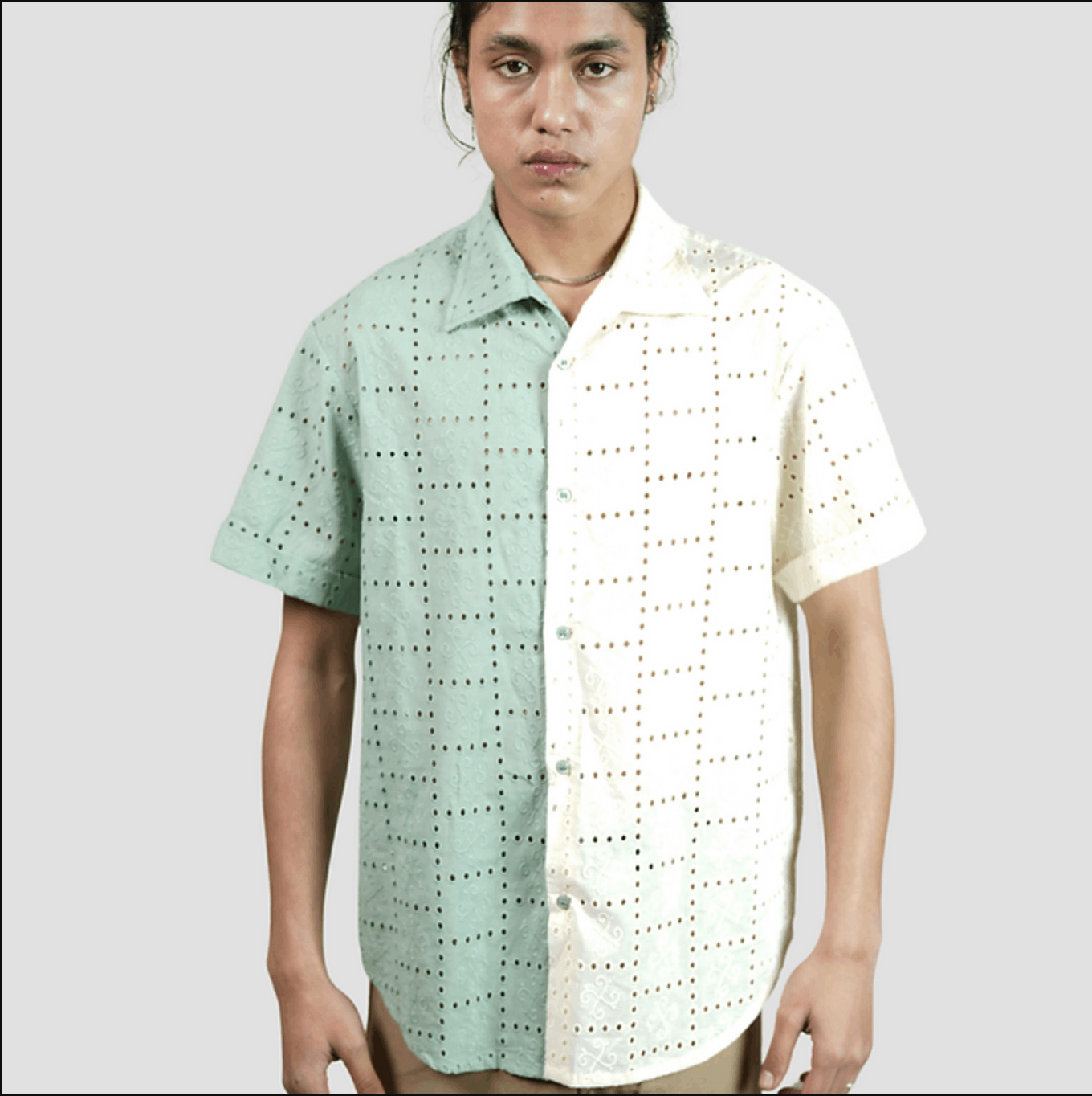 HnH Shirt - Half and Half Chikannkari Shirt