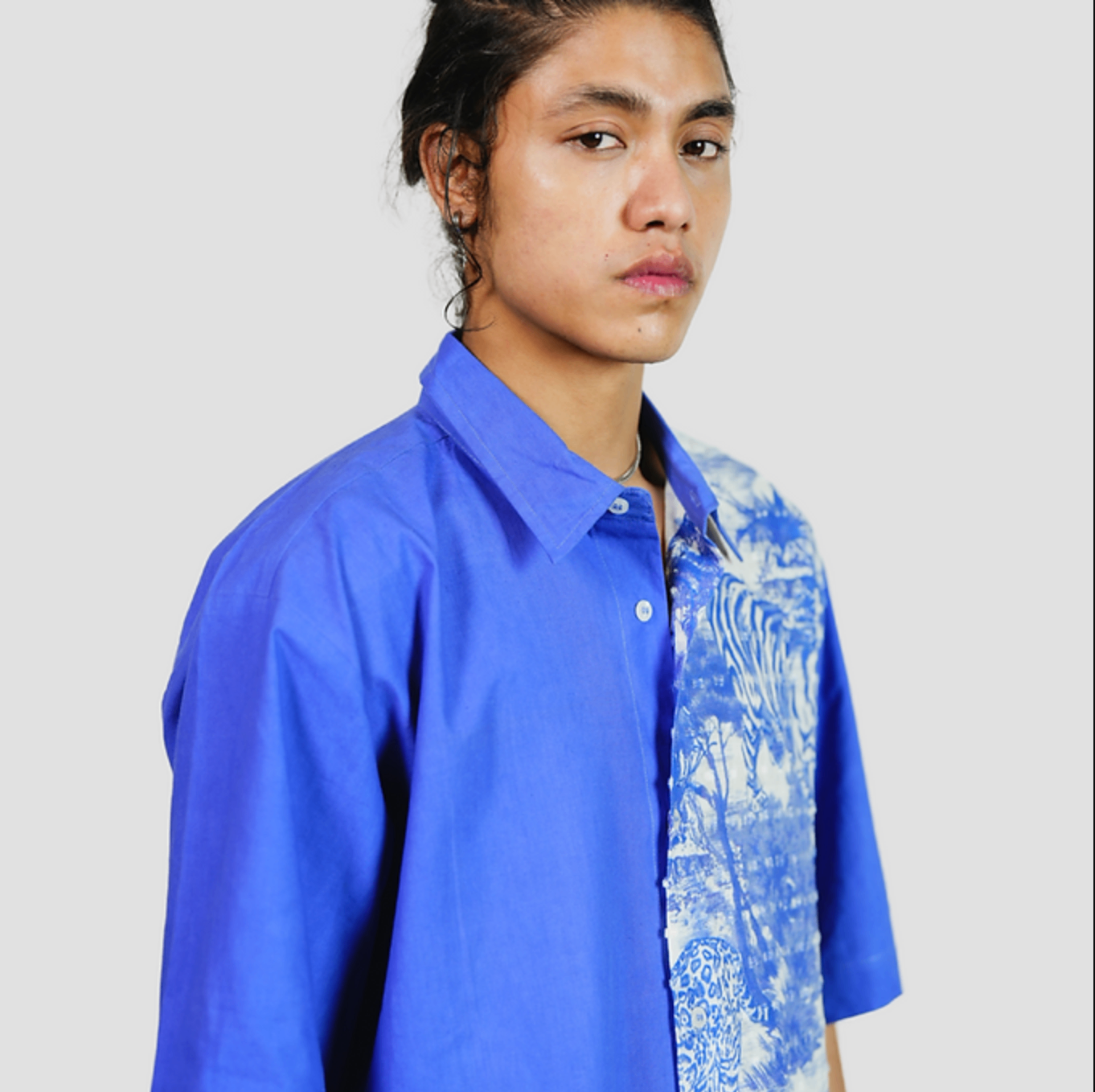 Tiger Print Shirt - Handwork Panel