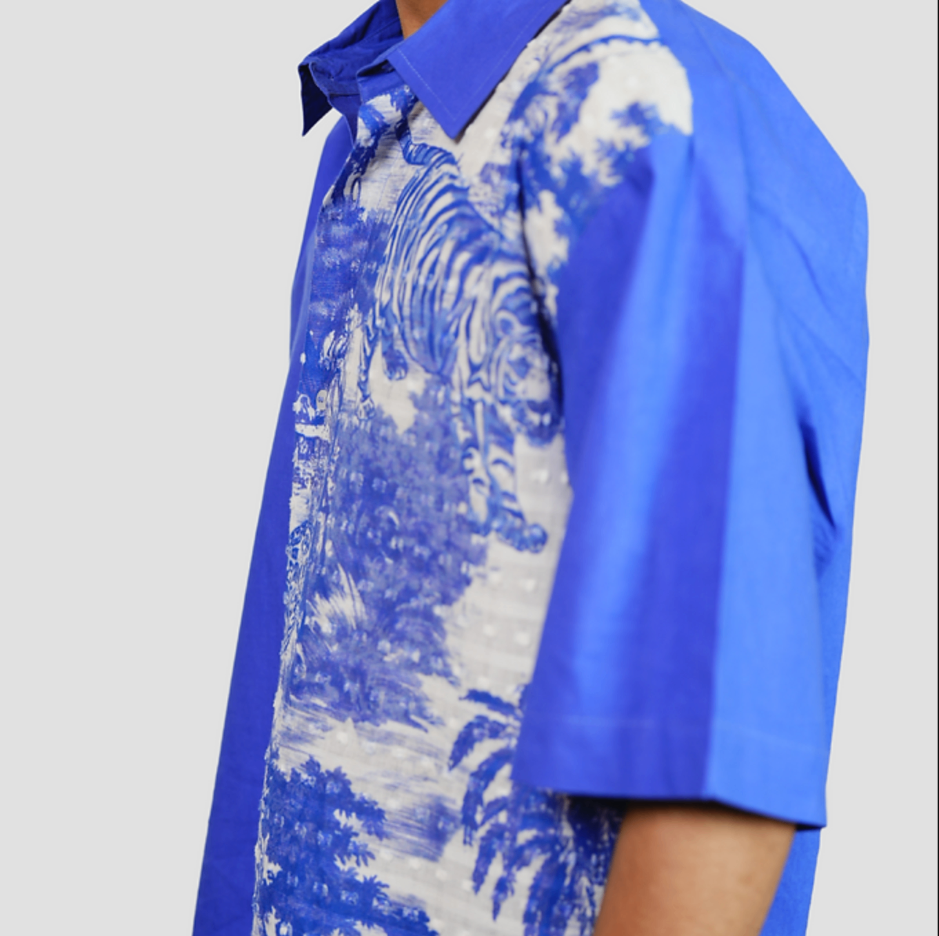 Tiger Print Shirt - Handwork Panel